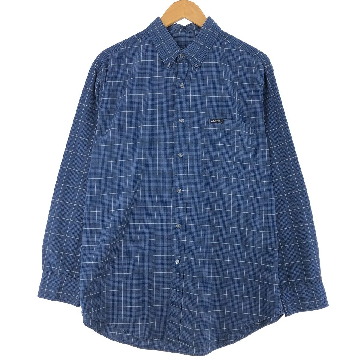 古着 90年代 ラルフローレン Ralph Lauren CHAPS チャップス 長袖 ボタンダウンチェックシャツ メンズL相当 ヴィンテージ/eaa496844