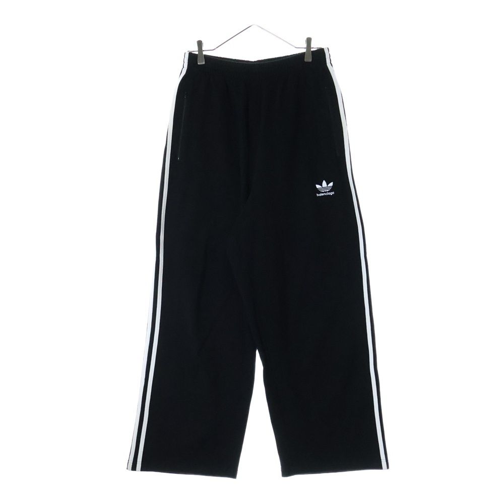 BALENCIAGA バレンシアガ 23SS ×adidas Originals スリーストライプ スウェット地 バギートラックパンツ ブラック 723817 TNVN2