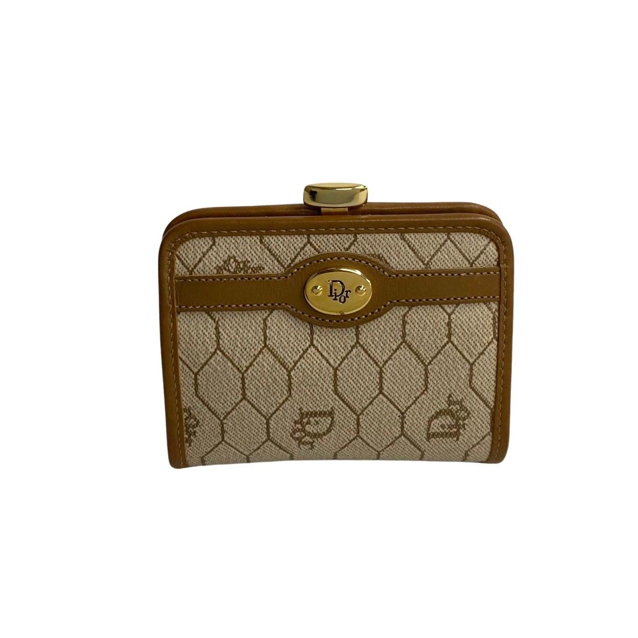 未使用保管品 Christian Dior ディオール ハニカム ロゴ 柄 レザー 本
