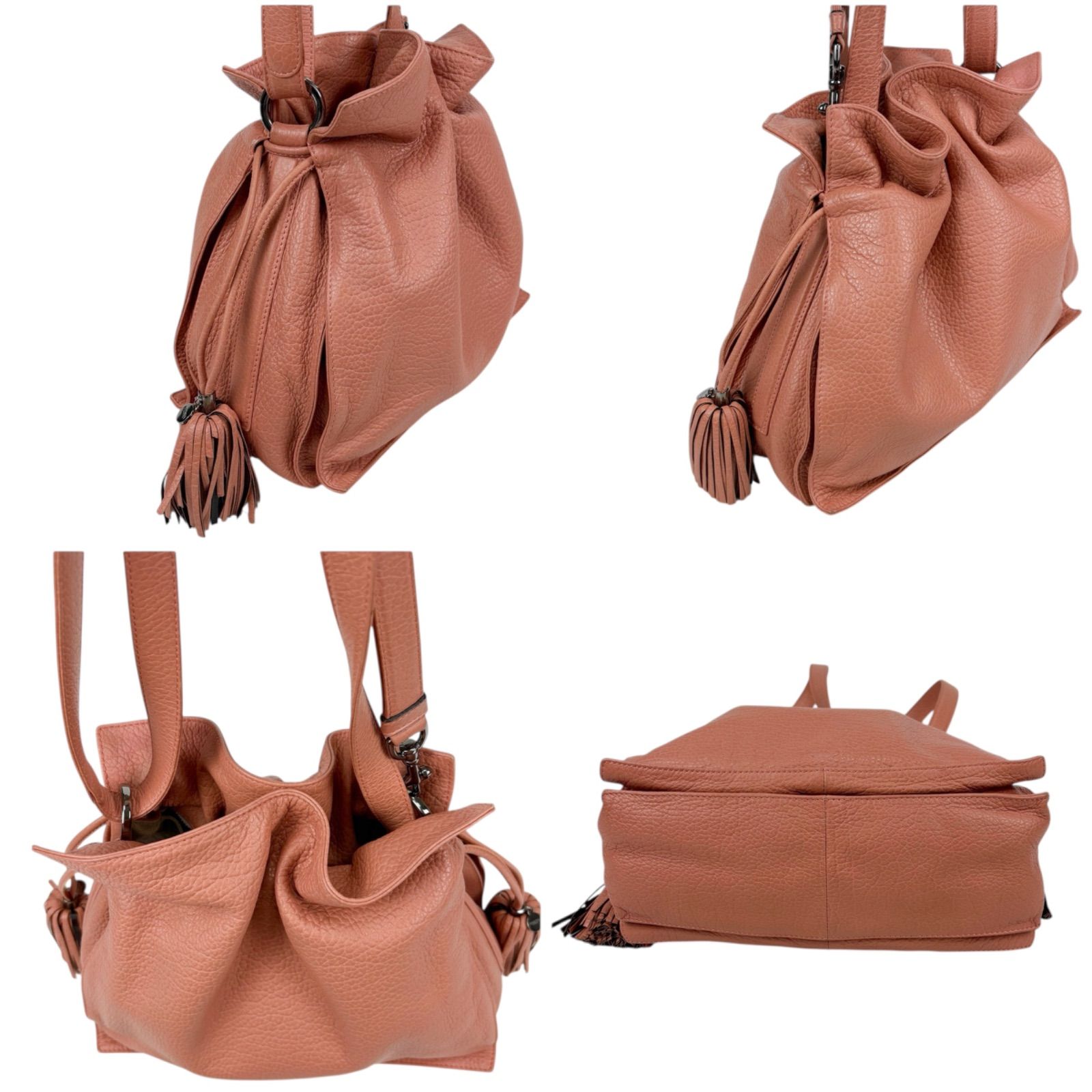 LOEWE フラメンコ ロエベ 2way ショルダー ハンドバック アナグラム ロエベ LOEWE ショルダーバッグ フラメンコ シボレザー タッセル