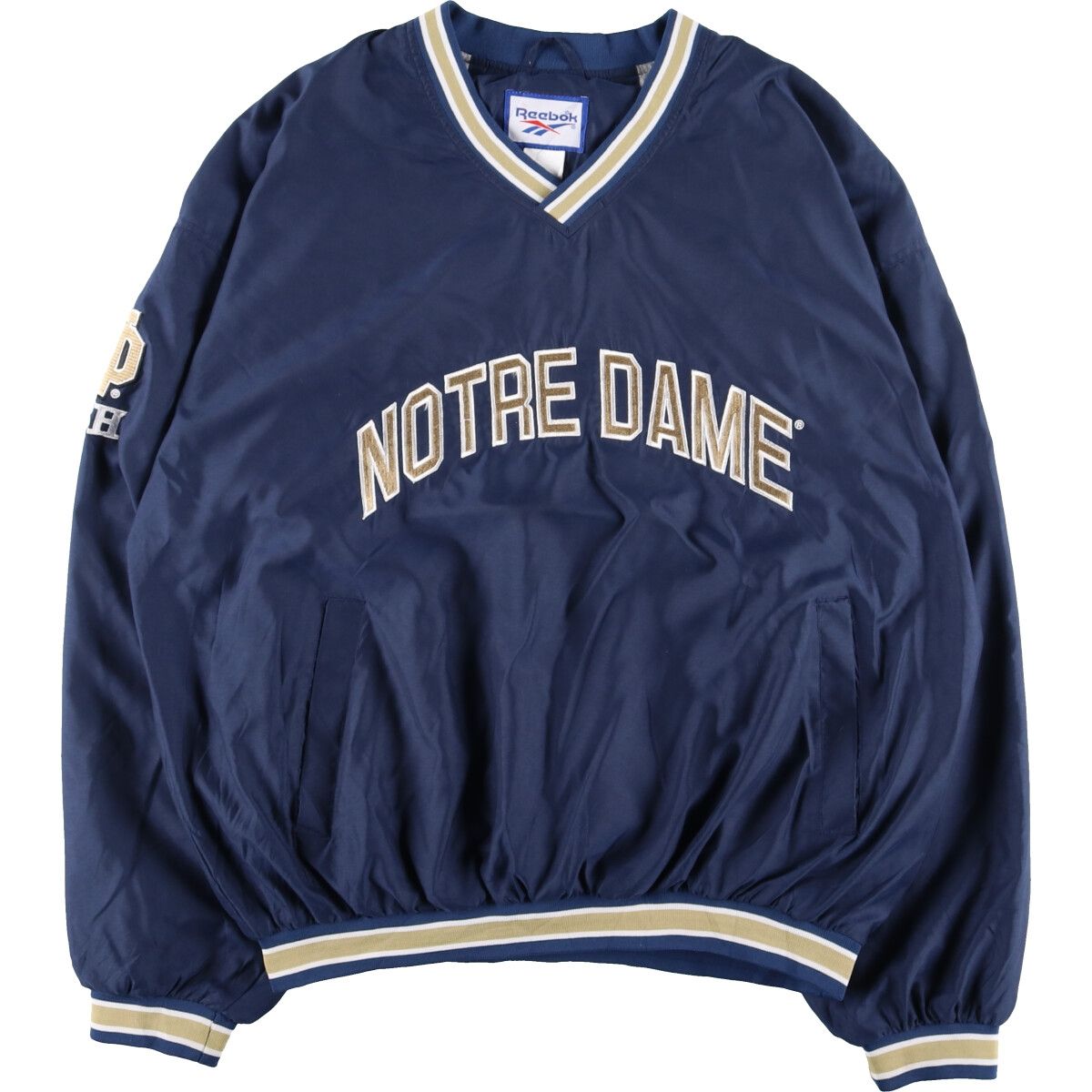 古着 90年代 リーボック Reebok NOTRE DAME ノートルダム大学 袖刺繍 