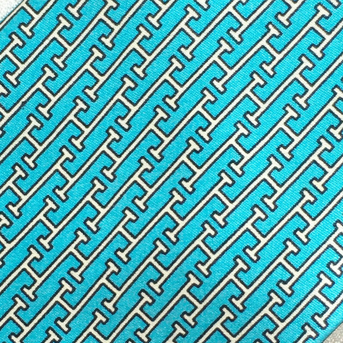 HERMES ターコイズ シルクネクタイ HERMES エルメス 総柄 ネクタイ シルク メンズ [] 【公式通販】