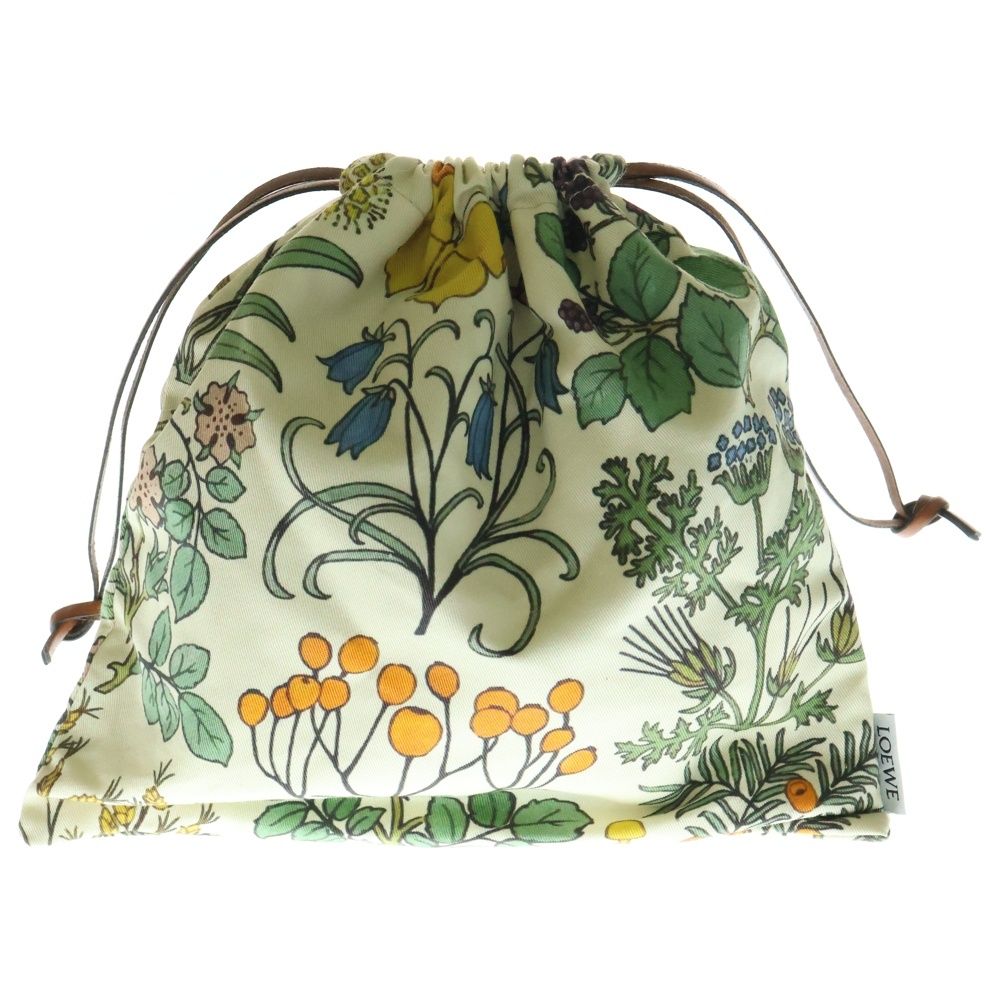 LOEWE ロエベ ハーバリウム ドローストリングポーチ 巾着バッグ フラワープリント キャンバス