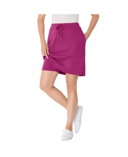 送料無料 ウーマン ウィズイン レディース スカート ボトムス Plus Size Within Sport Knit Skort Raspberry