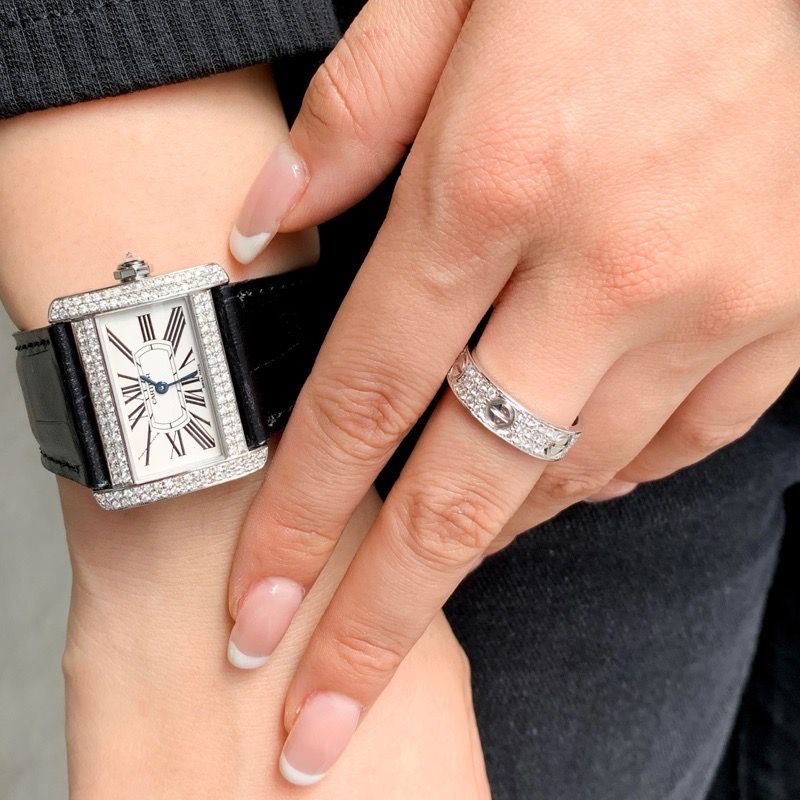 仕上済】カルティエ ミニ タンク ディヴァン SS ダイヤ SS SS  