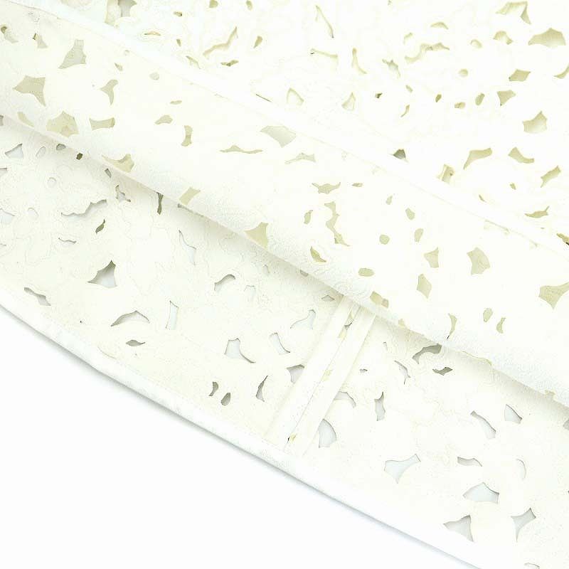 チノ CINOH SYNTHETIC LEATHER フェイクレザースカート 膝丈 台形 カットワーク 38 白 ホワイト MI OS SIROKUMA-CORPORATION_COM