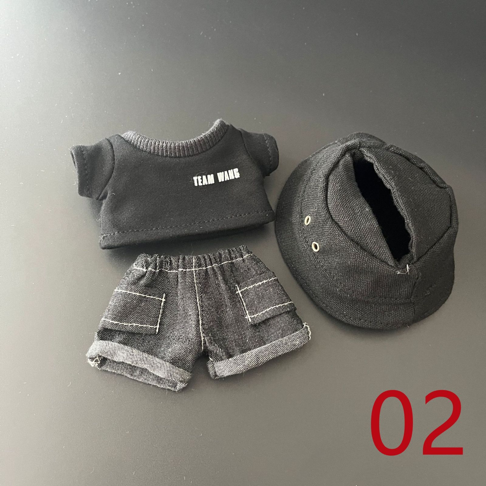 3点セット帽子服パンツラブブ着せ替え 17㎝ LABUBU服 着せ替え