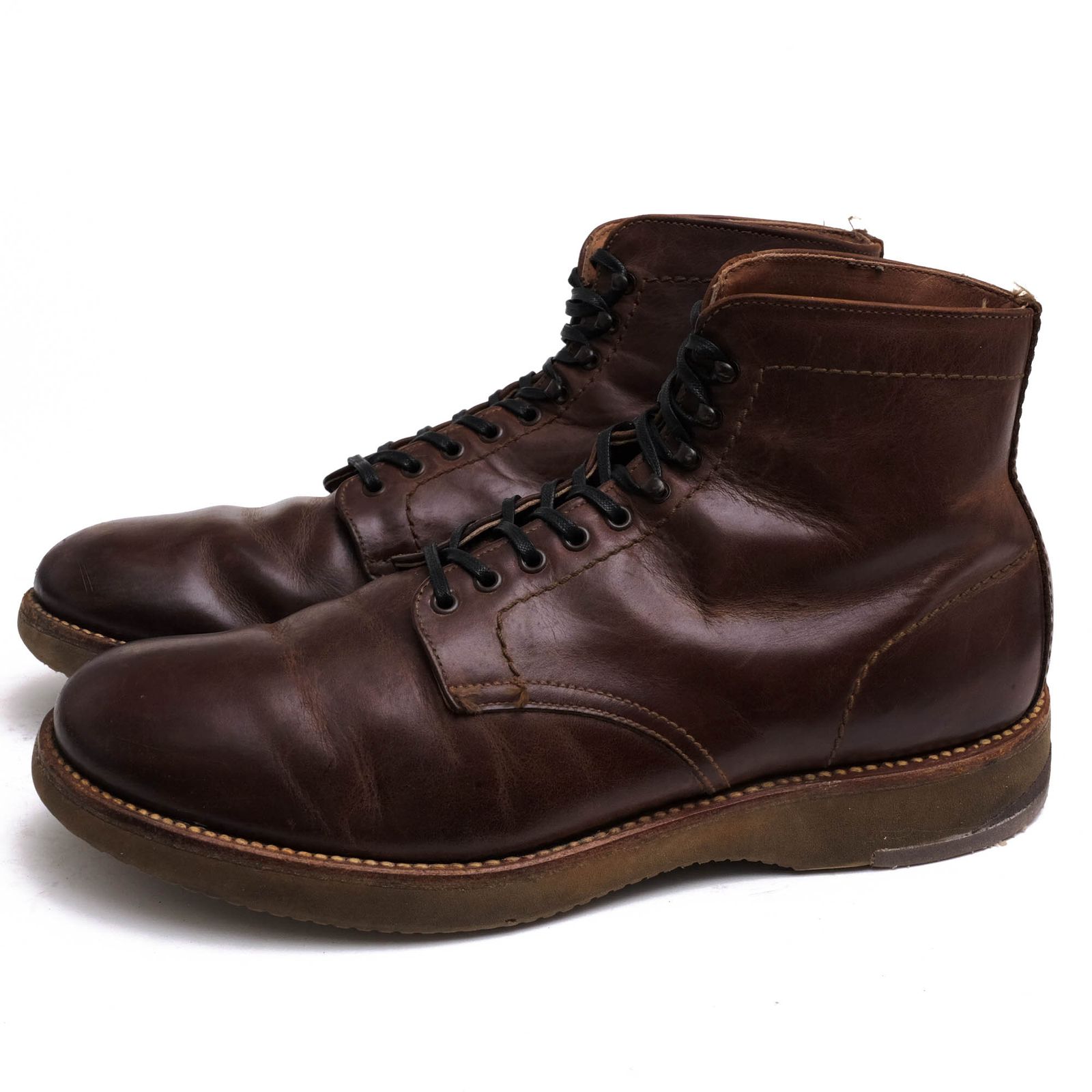 オールデン／ALDEN ワークブーツ シューズ 靴 メンズ 男性 男性用レザー 革 本革 ダークブラウン 茶 ブラウン  4586 タンカーブーツ プレーントゥ