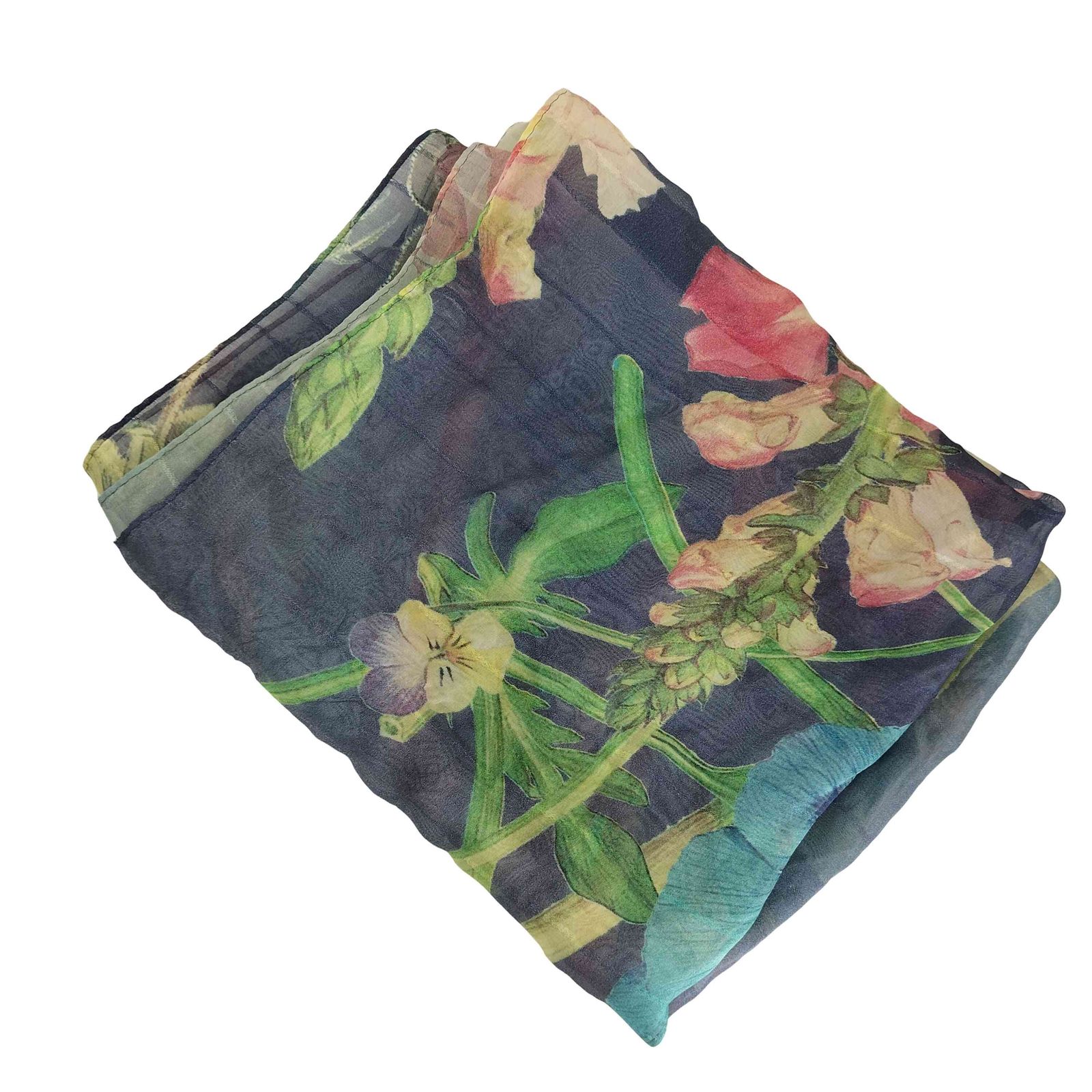 ユーズドフルギ USED古着 総柄 シルク100 スカーフ レディース 表記無  