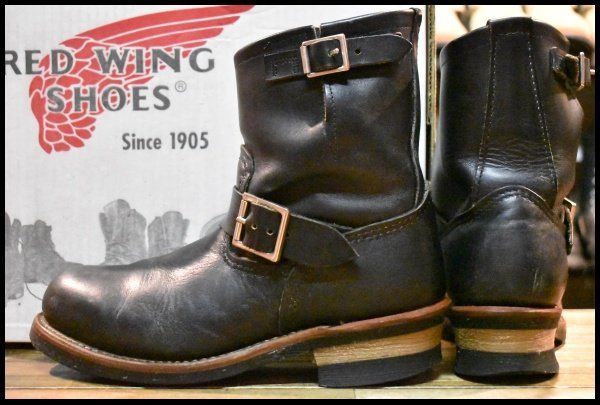 RED WING エンジニアブーツ ブラック　トゥスチール レッドウイング・エンジニアブーツのスチール抜き・フラット