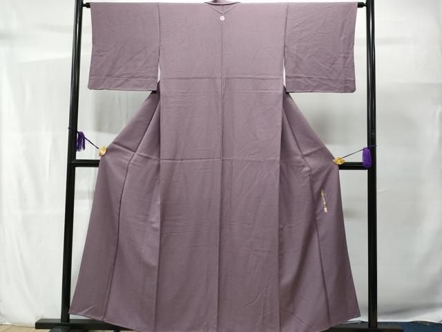 平和屋着物○上質な色無地 葡萄鼠色 正絹 逸品 未使用 CAAW3895vf