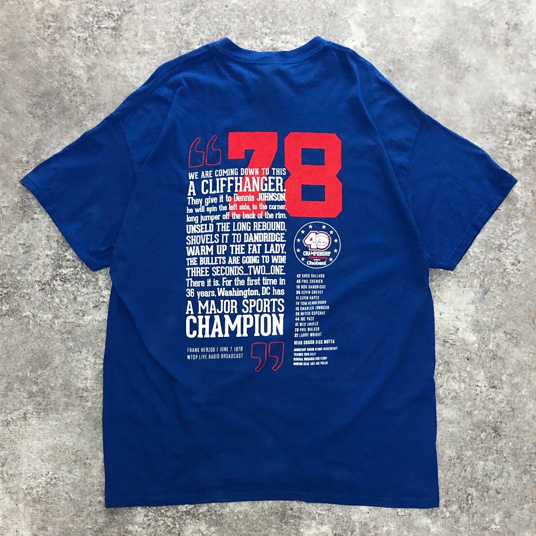 NBA ワシントン・ブレッツ 1978 優勝 40周年記念 Tシャツ ウィザーズ