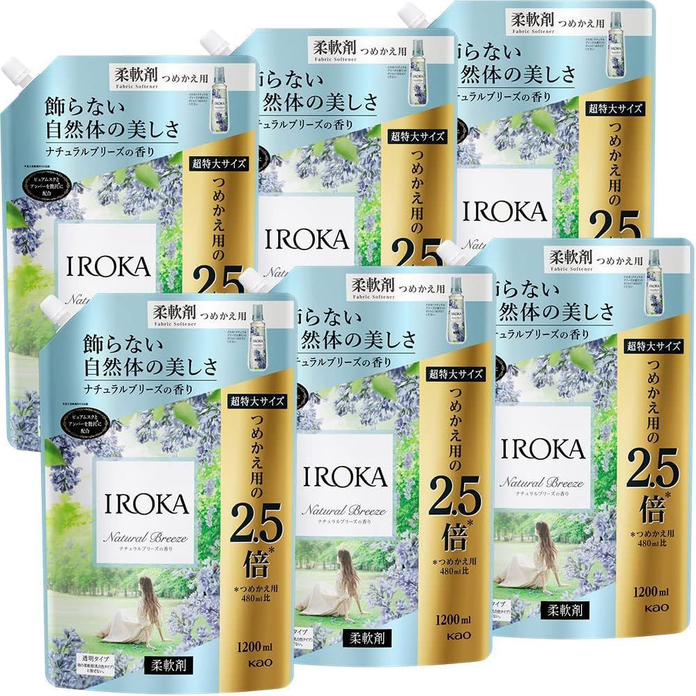 IROKA イロカ ナチュラルブリーズの香り 詰め替え 1200ml × 6袋セット