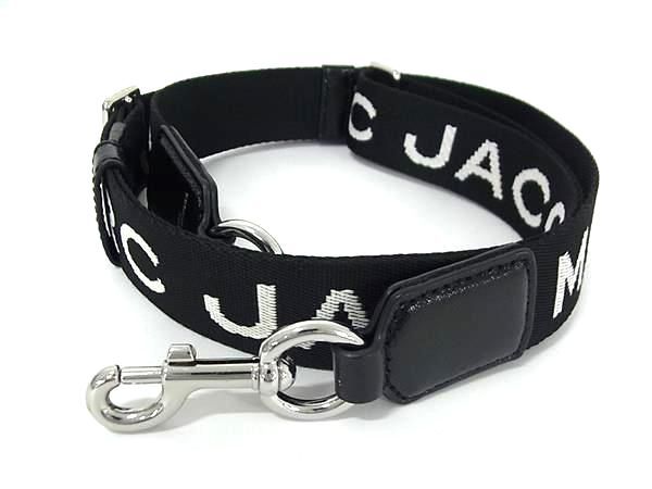新品同様 MARC JACOBS マークジェイコブス キャンバス ウェビング バッグ用 ショルダーストラップ 斜め掛け ブラック系 FE6862