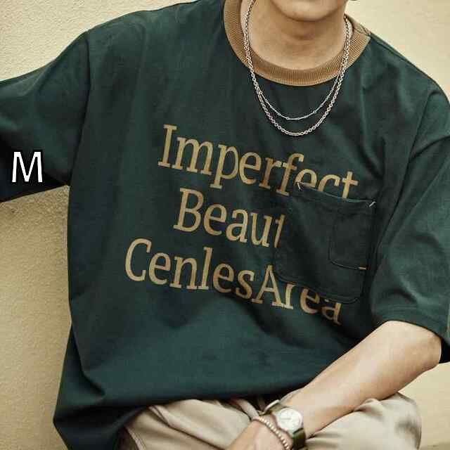 M メンズ ファッション 服 男性用 オシャレ シンプル 大人 かっこいい 大きいサイズ ストリート 紳士服 レトロ ポケット ラウンドネック 半袖 T シャツ 夏 ゆったり アメカジ カレッジ スタイル