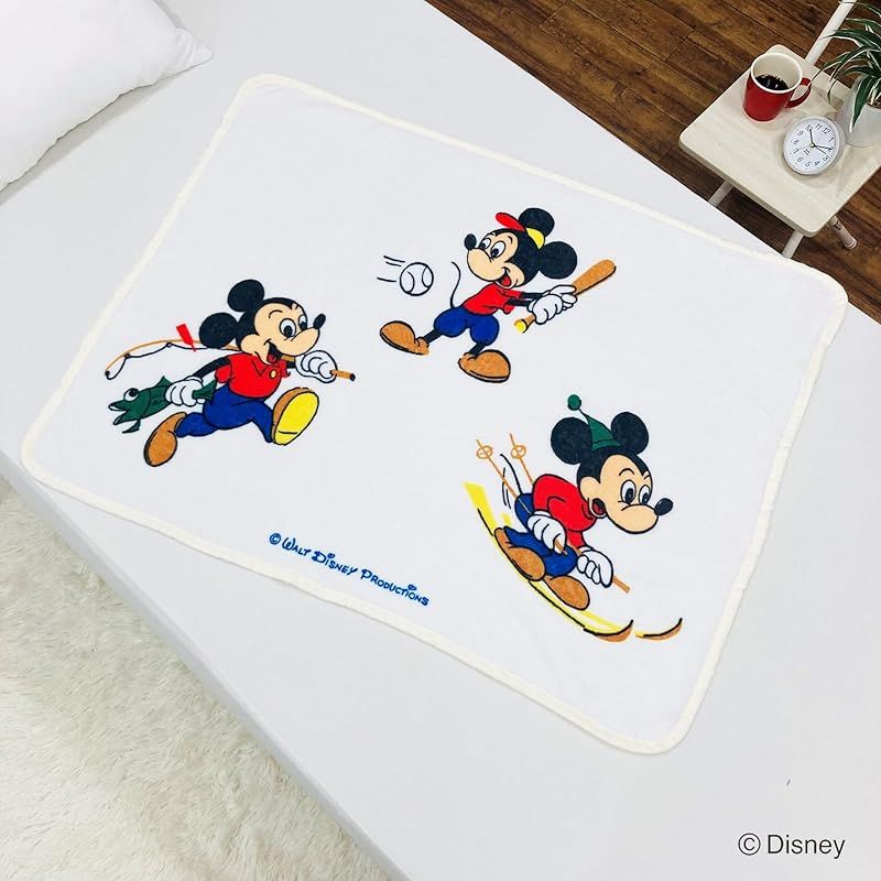 【特価商品】MORIPiLO モリシタ 膝掛け ブランケット 三郷陶器 ミッキー アイボリー 70x100cm ハーフケット ディズニー キャラクターグッズ