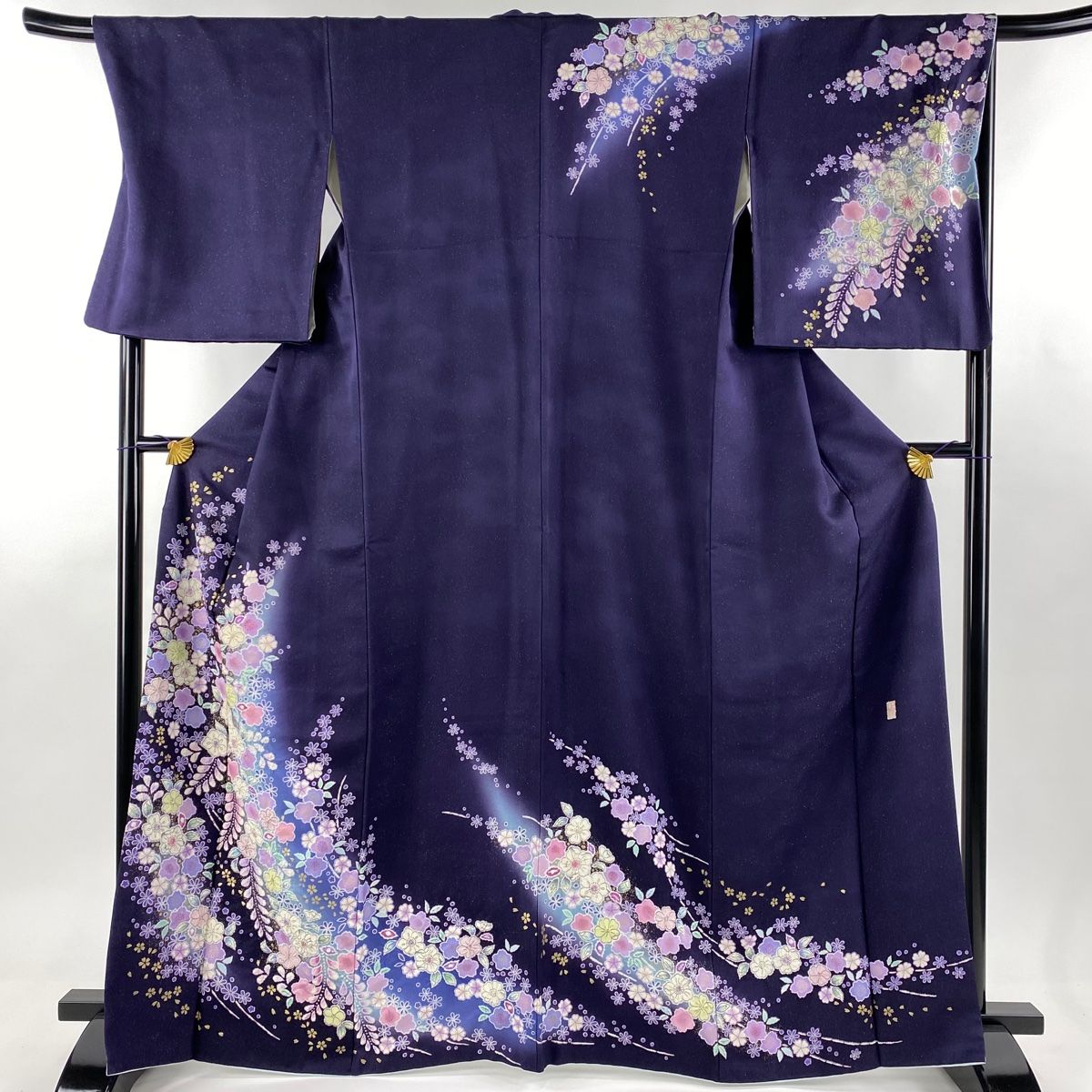 訪問着 身丈165.5cm 裄丈69cm L 袷 徳永正峰 落款 辻が花 銀通し 訪問着 身丈165.5cm 裄丈69cm L 袷 徳永正峰 落款 辻が花 銀通し