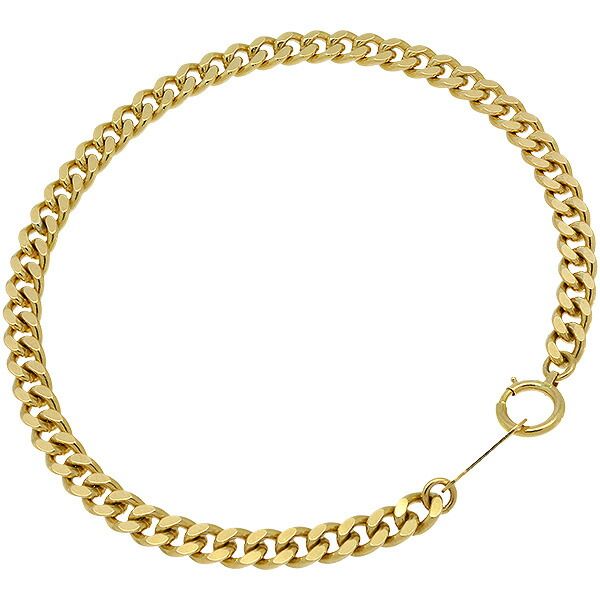 返品可 K18YG 2面シングル 喜平ブレスレット 18.5cm 10.3g A キヘイ 18金 イエローゴールド FORTGASGNV_COM_BR