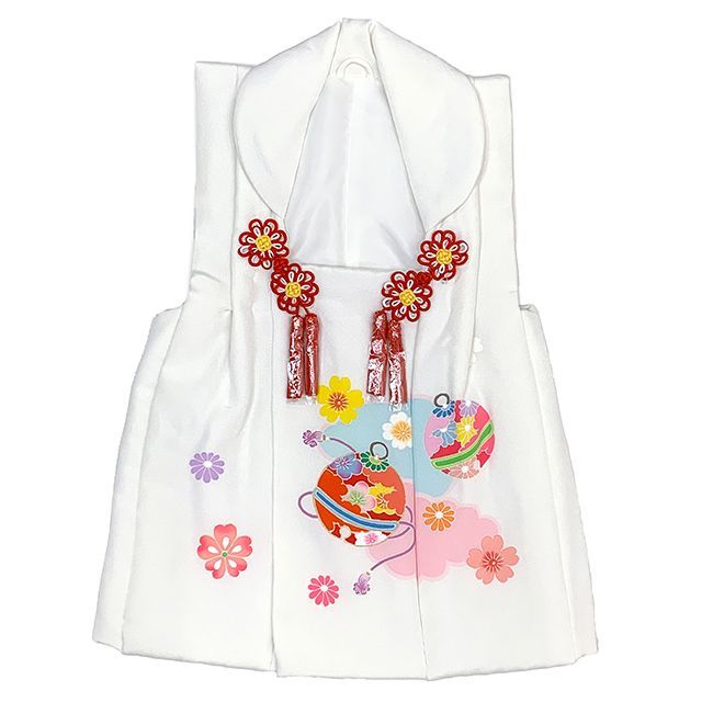 被布コート 3歳用 白 鈴 被布コート 3歳用 白 鈴 被布コート 3歳 女の子用 七五三 正絹「白、