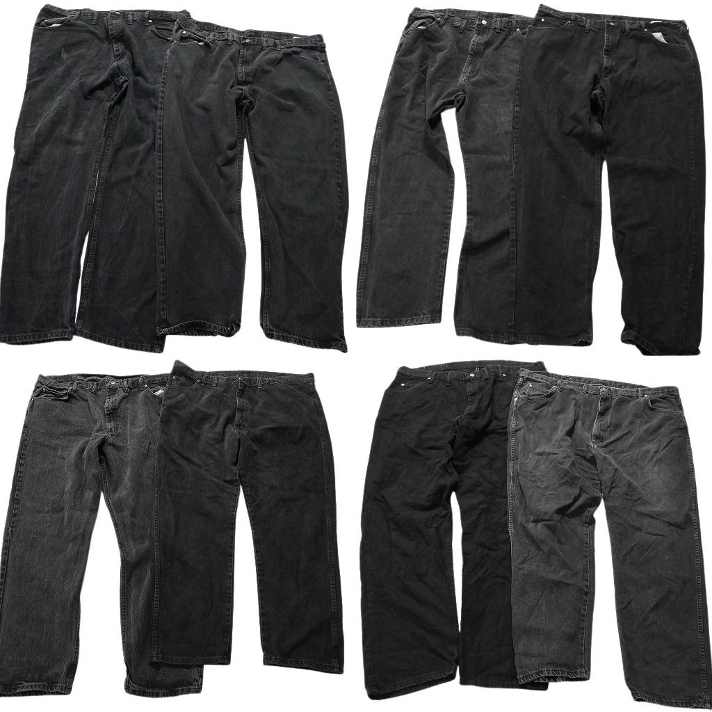 古着卸 Wrangler ラングラー ブラックデニム パンツ 8枚セット メンズ 44 |48 アメカジ フェード 古着 NA7094