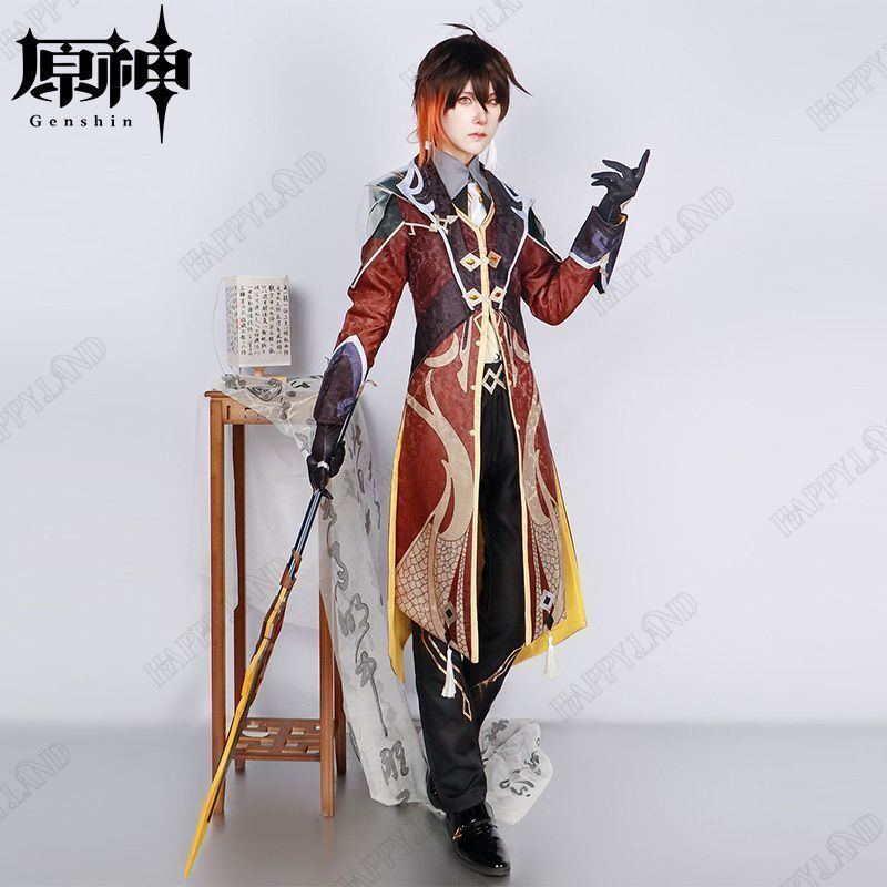 原神 鍾離 ショウリ コスプレ衣装 原神 げんしん ヒロイン しょうり Zhongli コスプレ衣装 コスチューム ハロウィン クリスマス 制服 大人 子供 cosplay イベント ウイッグ付き