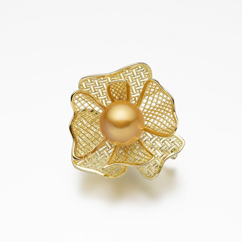 白蝶パールブローチ 金色 13.2mm 真珠 パール 冠婚葬祭 ギフト