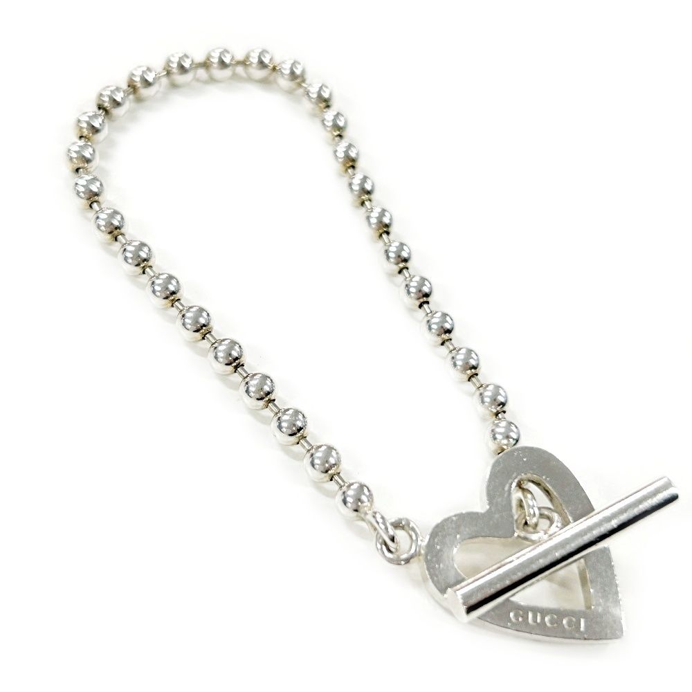 中古】GUCCI グッチ シルバー ハート トグル ボールチェーン