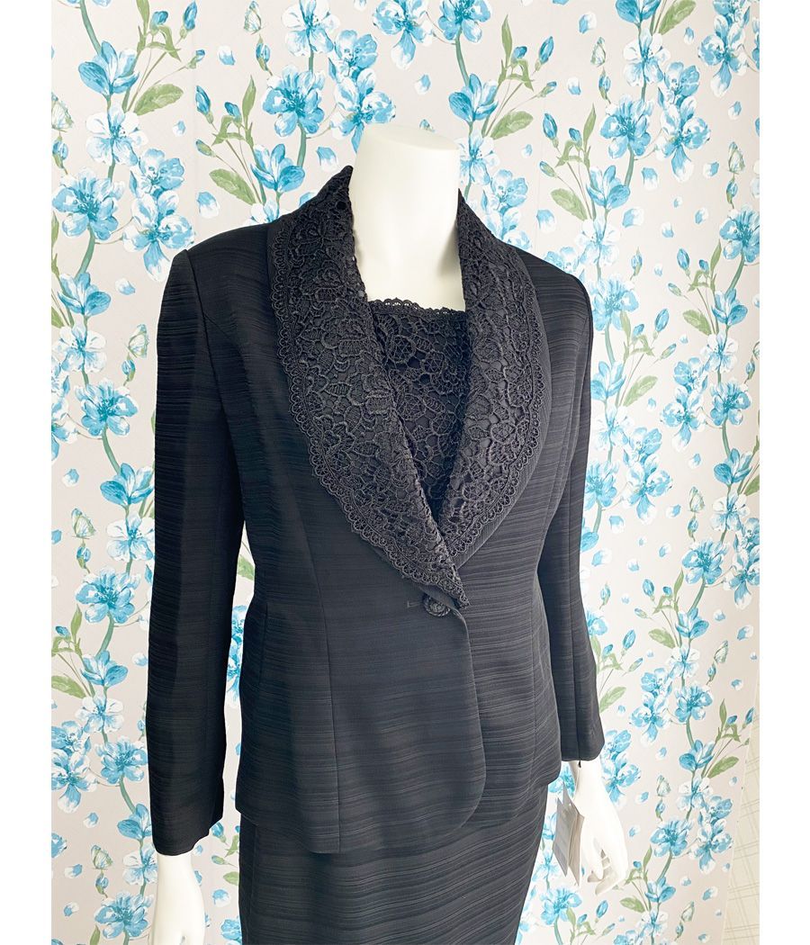 タグ付き 在庫限り FAIRMARRY ブラックフォーマルスーツ3点セット 7号サイズ BF0047