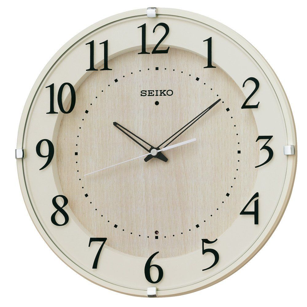 直径320x46mm KX397A アイボリー アナログ 電波 ナチュラル 掛け時計 Clock セイコークロック Seiko