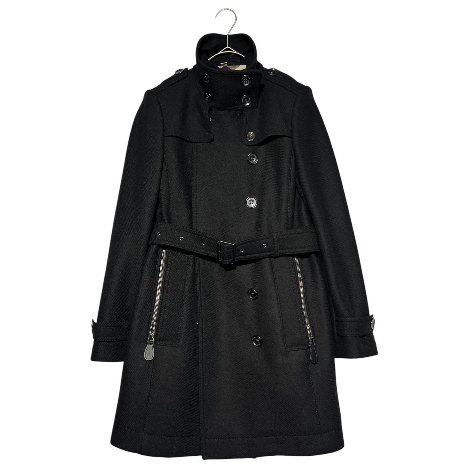 BURBERRY(バーバリー) Melton double-breasted belted coat メルトン  