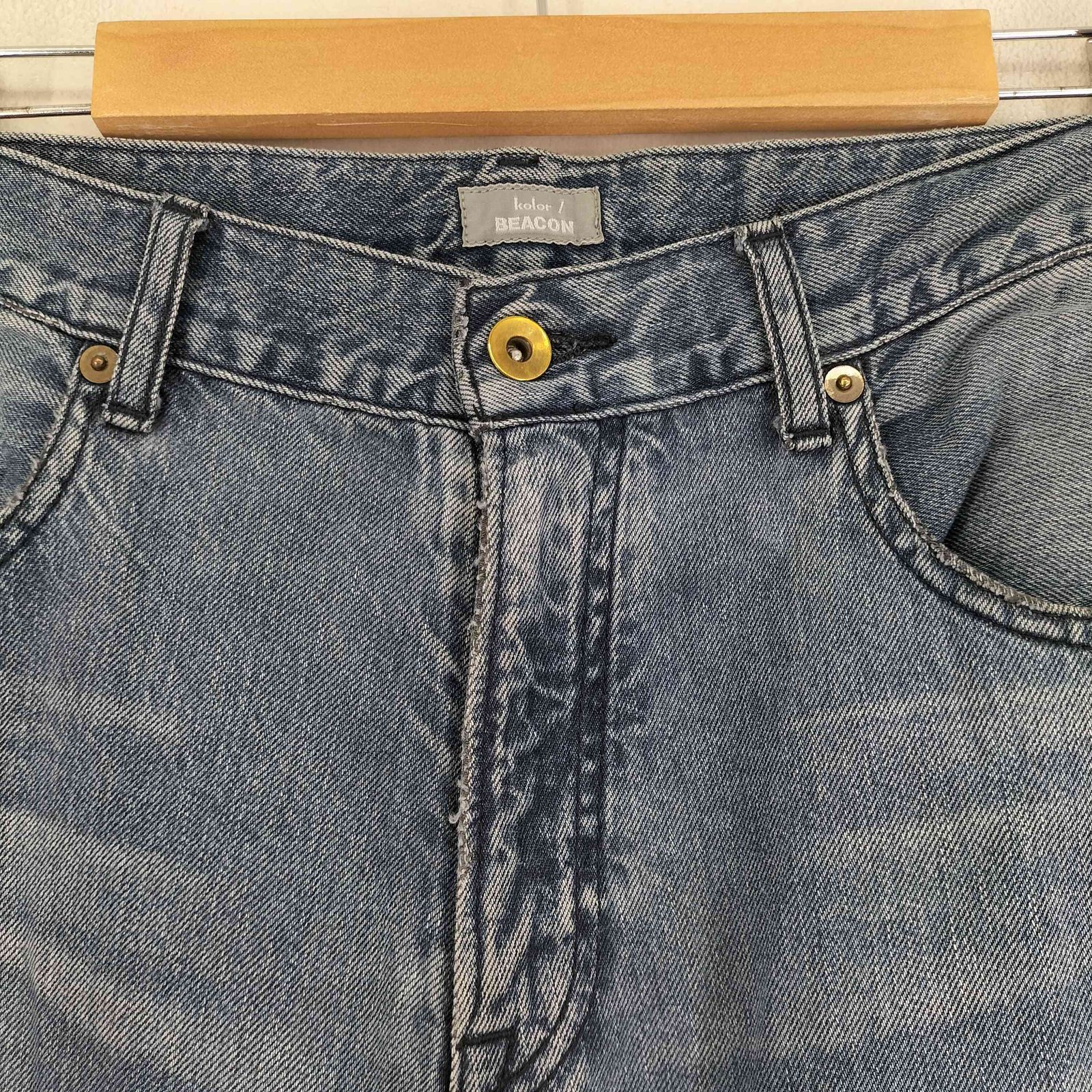 カラービーコン kolor BEACON 23SS 10ozデニム バギーデニムパンツ 
