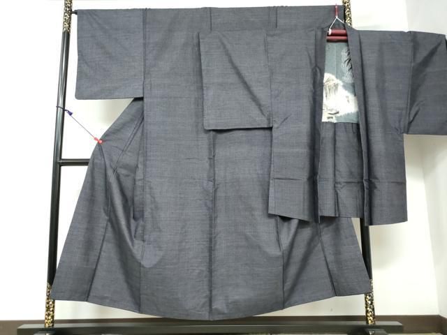 平和屋着物●男性 本場大島紬 アンサンブル 長羽織 霞文 正絹 DAAW547ud
