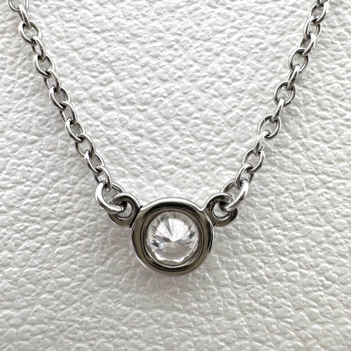 ‌極美品 TIFFANY&Co Pt950 ダイヤ バイザヤード ネックレス TIFFANY&Co. バイザヤード ダイヤモンドPt950ネックレス - メルカリ