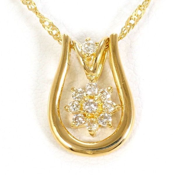 K18YG ネックレス necklace ダイヤ 0.10 総重量約1.6g 約40cm