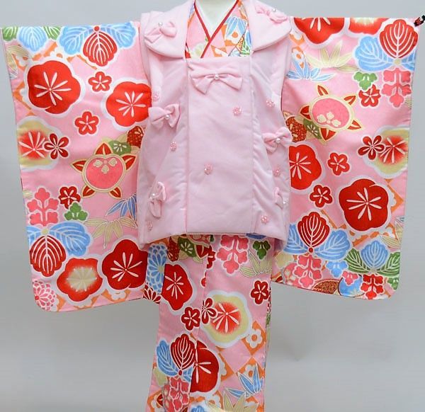 七五三 三歳 女児 祝着 被布着物セット 古都小町 腰上げ必要 NO26936 七五三 3才 3歳 三才 三歳 女児 女の子 被布着物フルセット 祝着 古都