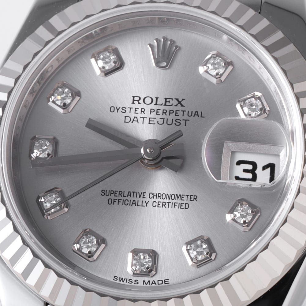 ロレックス デイトジャスト 10Pダイヤ 179174G シルバー ランダム番  