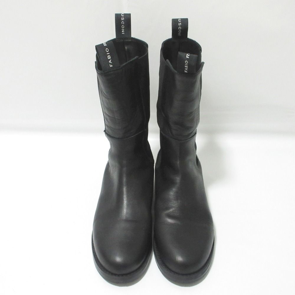 美品 FABIO RUSCONI ファビオルスコーニ レザー ショート ミドル