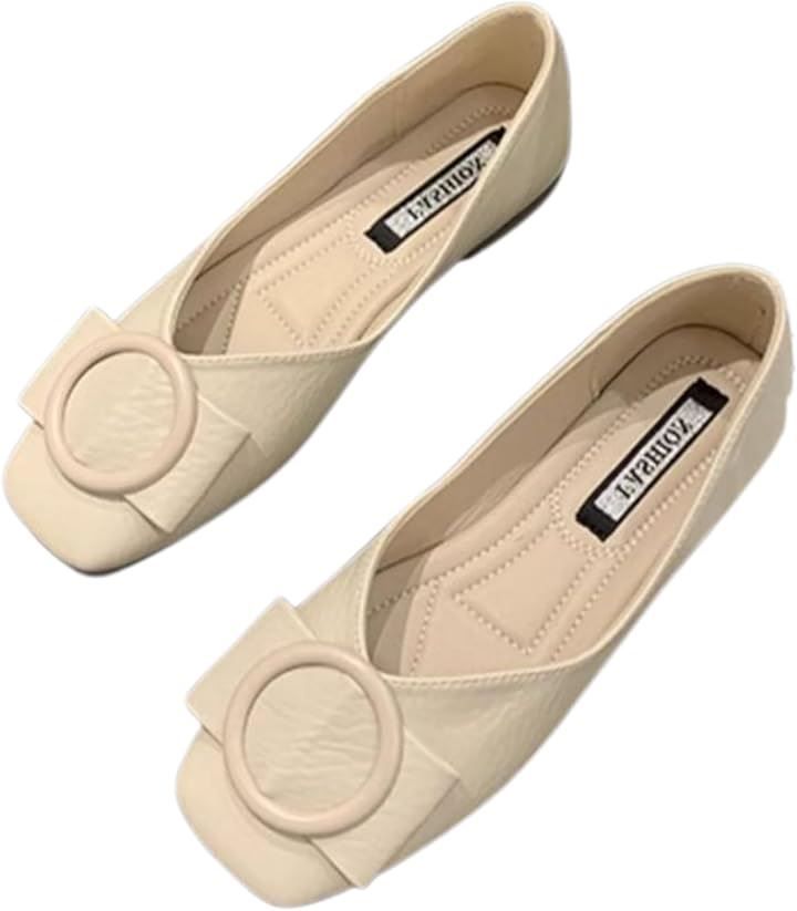 JGFI] フラット レディース パンプス ぺたんこ ポインテッドトゥ