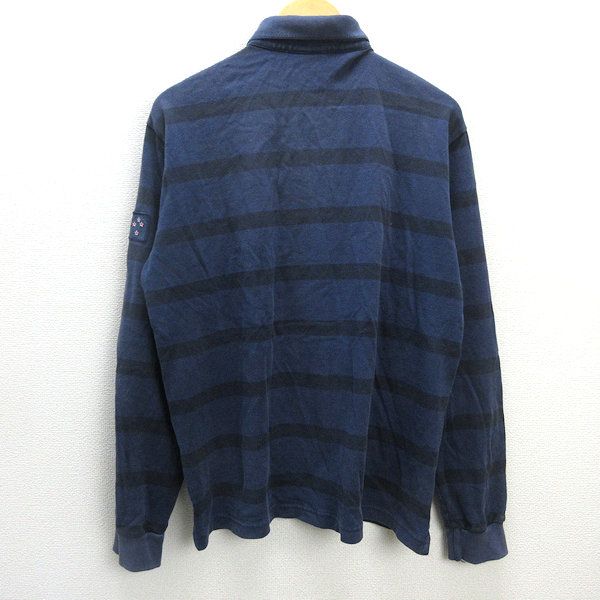 G■カンタベリー/CANTERBURY ラガーシャツ/長袖【XL】紺黒/men's/62【中古】■