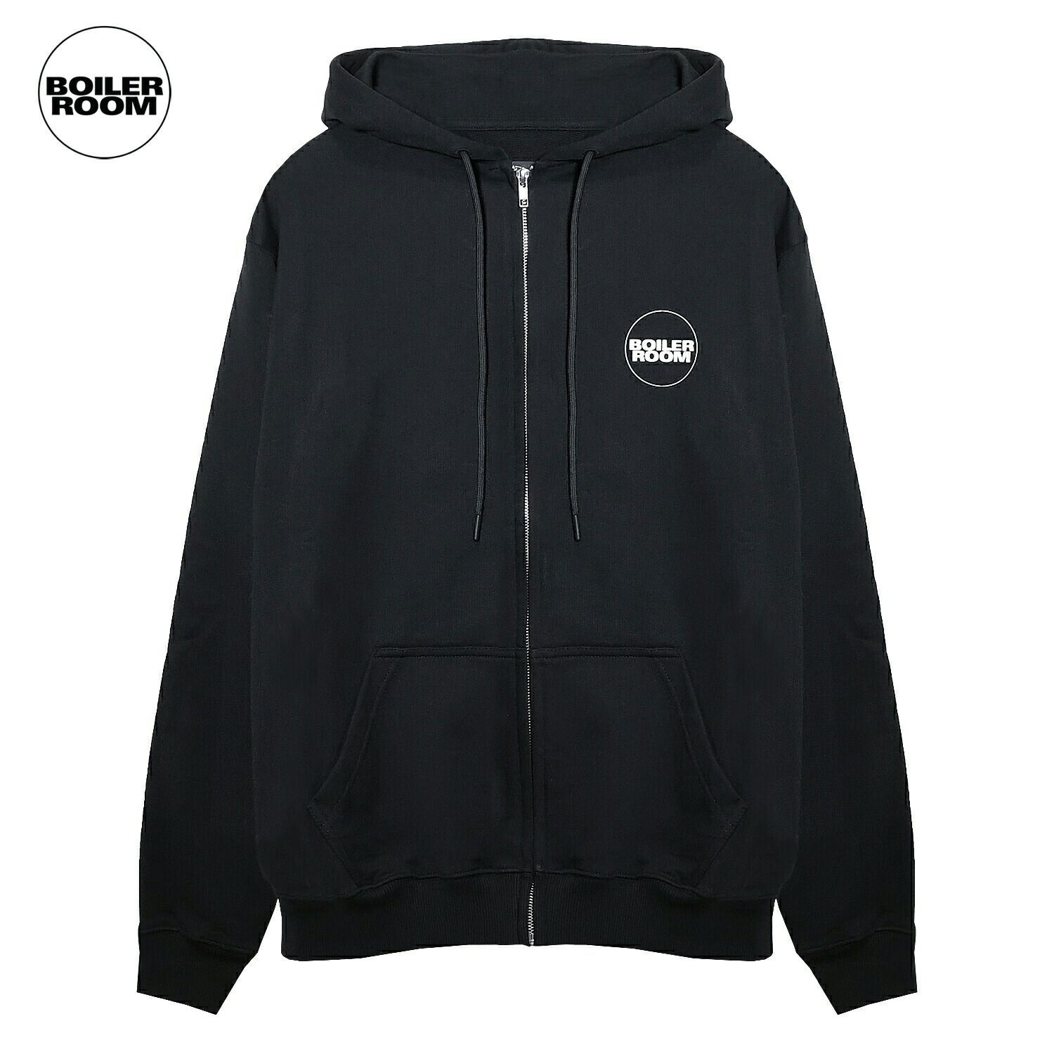 BOILER ROOM (ボイラー ルーム)BOILER ROOM LOGO ZIP THRU HOOD (BLACK