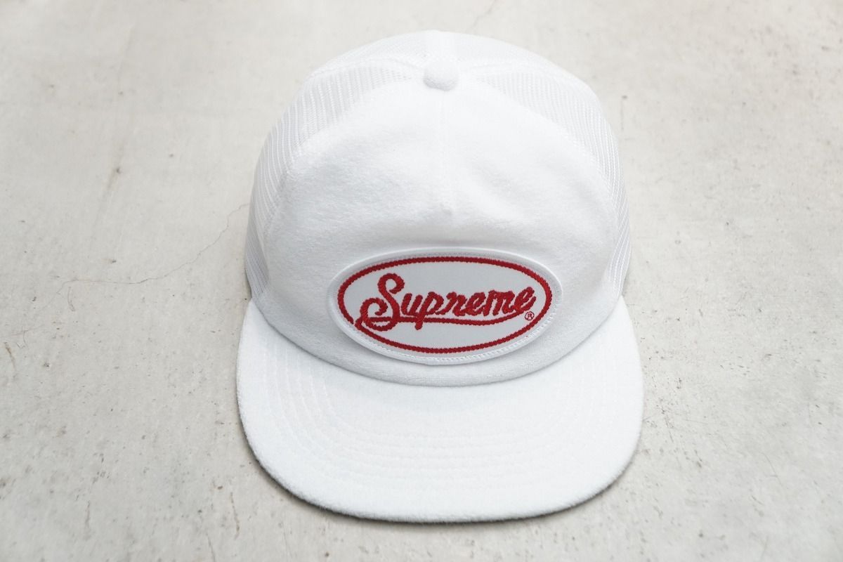 正規 24SS Supreme シュプリーム Terry Mesh Back 5-Panel パイル メッシュ キャップ 帽子 本物 ホワイト 白1017O 2