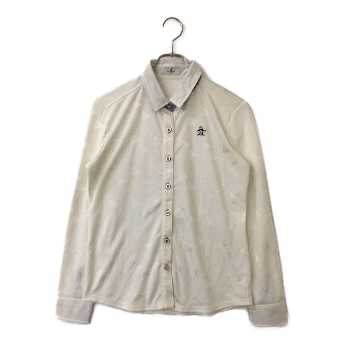 中古 レディース マンシングウェア Munsing wear 長袖シャツ L 白 ホワイト 総柄