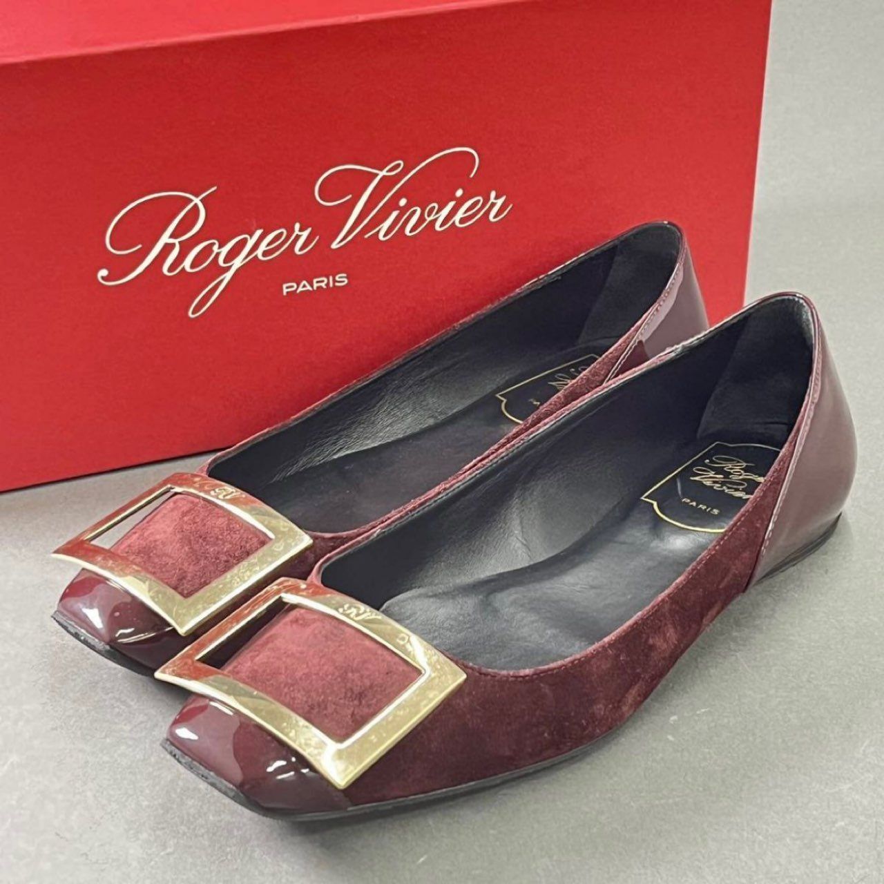 3e15 《美品》 ROGER VIVIER ロジェヴィヴィエ バックル フラット ...