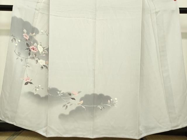 平和屋着物▽訪問着 単衣 枝花文 正絹 逸品 DAAV3009du