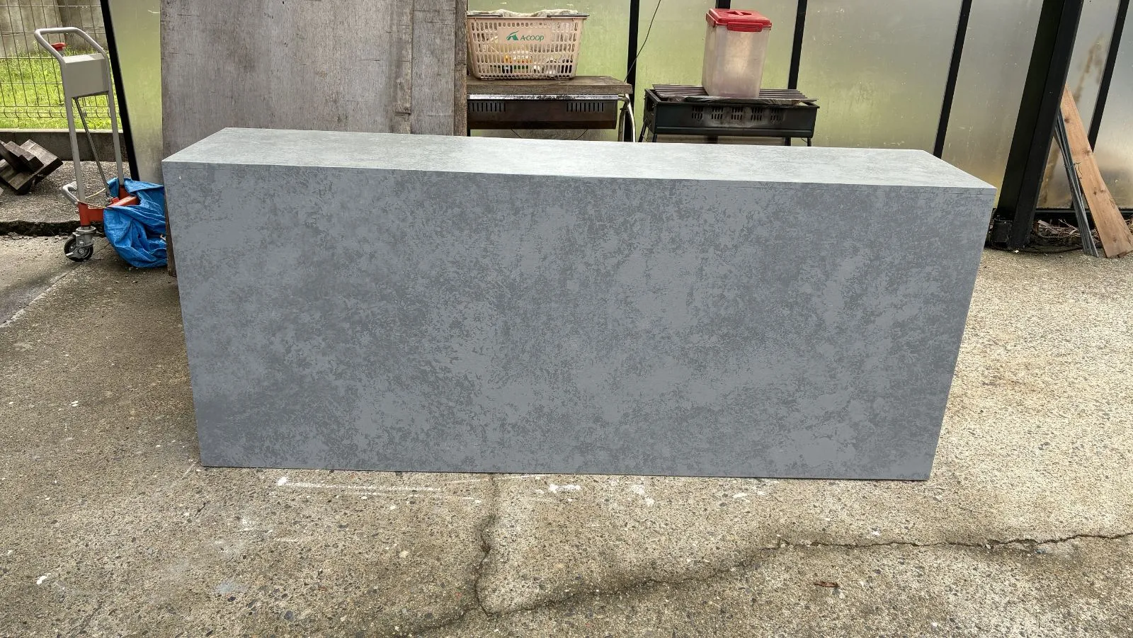 人気！受注製作☆グレー☆レジカウンターテーブル【1200】カントリー