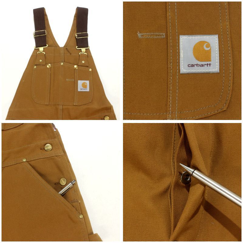 Carhartt ダブルニーオーバーオール ●アメリカ古着（商品番号5556） DEADSTOCK 90s USA製 vintage Carhartt ダブルニー 中綿 ダック