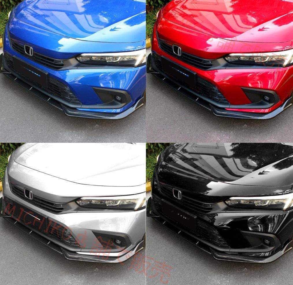 シビック FL1 FL4 前期型 フロント リップスポイラー エアロ パーツ カスタム 外装パーツ 傷防止 ABS製 3点セット シビック FL1 FL4 2021年 FFCRYSTALESIA_COM