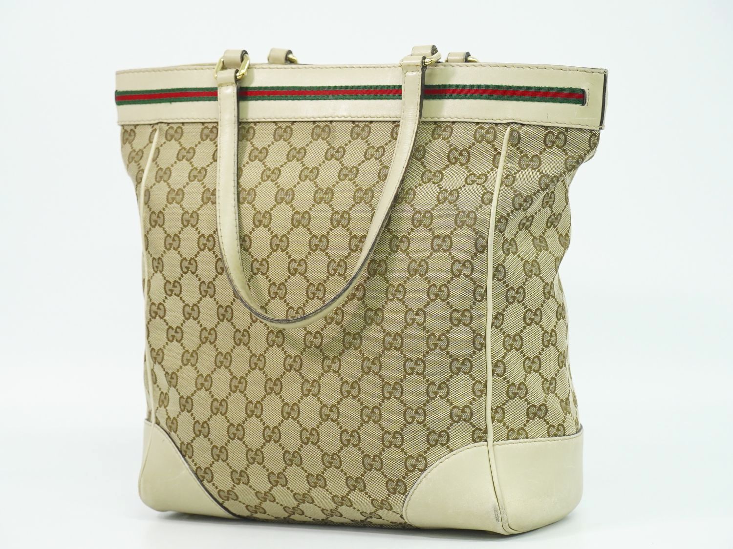 本物 グッチ GUCCI シェリーライン GGキャンバス トートバッグ