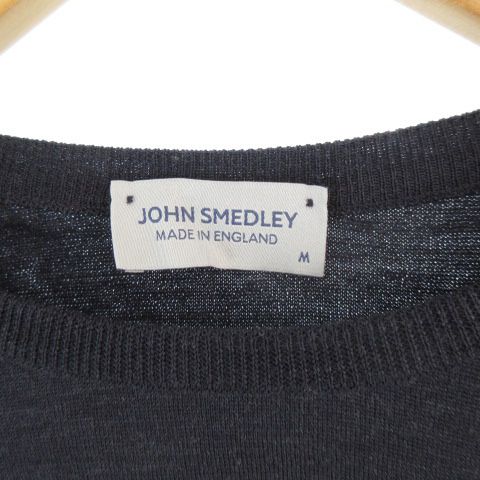 ジョンスメドレー JOHN SMEDLEY セーター ニット 薄手 クルーネック ピュアニューウール 紺 ネイビー M (株)リーミルズエージェンシー  - メルカリ