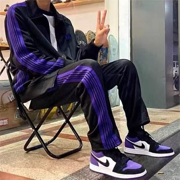 needles ベロアセットアップ黒紫